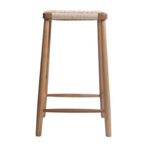 rislly bar stool teak wood and rattan seat