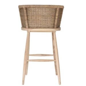 ruslly bar stool teak wood and rattan